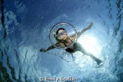 Diving through air bubble by Emily Stallan 